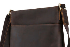Genuine Leather Vintage Cool Small Shoulder Bag Messenger Bag Crossbody Bag for men