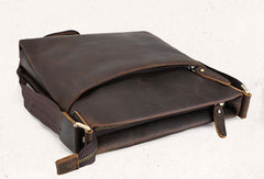 Genuine Leather Vintage Cool Small Shoulder Bag Messenger Bag Crossbody Bag for men
