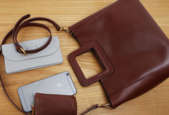 Genuine Leather Women Red Handbag Crossbody Bag Shoulder Bag Women Leather Purse