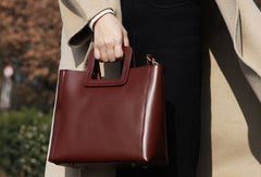 Genuine Leather Women Red Handbag Crossbody Bag Shoulder Bag Women Leather Purse