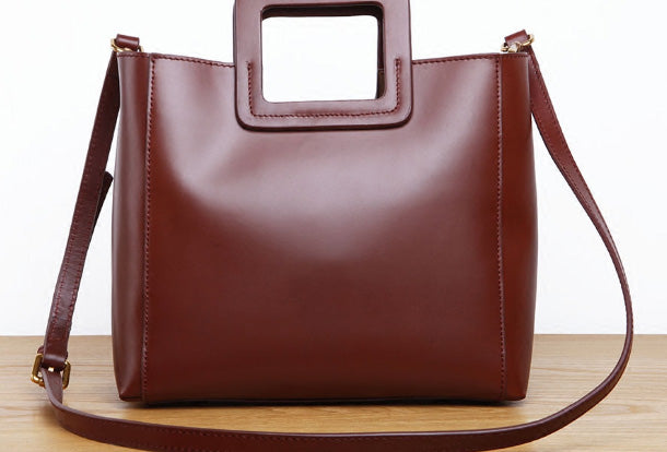 Genuine Leather Women Red Handbag Crossbody Bag Shoulder Bag Women Leather Purse