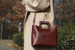 Genuine Leather Women Red Handbag Crossbody Bag Shoulder Bag Women Leather Purse