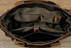 Genuine Vintage Coffee Leather Cool Messenger Bag Briefcase Bag Shoulder Bag For Men