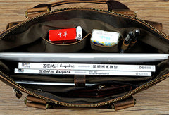 Genuine Vintage Coffee Leather Cool Messenger Bag Briefcase Bag Shoulder Bag For Men