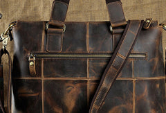 Genuine Vintage Coffee Leather Cool Messenger Bag Briefcase Bag Shoulder Bag For Men