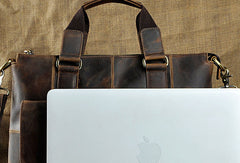 Genuine Vintage Coffee Leather Cool Messenger Bag Briefcase Bag Shoulder Bag For Men