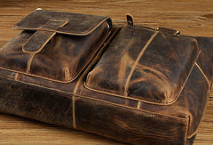 Genuine Vintage Coffee Leather Cool Messenger Bag Briefcase Bag Shoulder Bag For Men