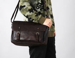 Vintage Leather Mens Cool Shoulder Bags Messenger Bag for men