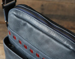 Vintage Leather Mens Cool Small Shoulder Bag Messenger Bag Bike Bag Cycling Bag for men