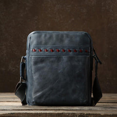 Vintage Leather Mens Cool Small Shoulder Bag Messenger Bag Bike Bag Cycling Bag for men
