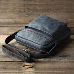 Vintage Leather Mens Cool Small Shoulder Bag Messenger Bag Bike Bag Cycling Bag for men