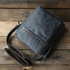 Vintage Leather Mens Cool Small Shoulder Bag Messenger Bag Bike Bag Cycling Bag for men