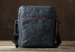 Vintage Leather Mens Cool Small Shoulder Bag Messenger Bag Bike Bag Cycling Bag for men
