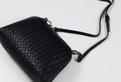 Handmade sheepskin Leather braided bag shoulder bag for women leather crossbody bag