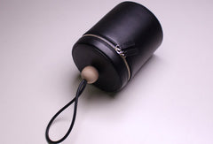 Genuine leather round bucket clutch handbag black clutch purse clutch zip wallet women - EverHandmade