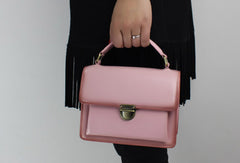 Genuine Leather handbag shoulder bag black red for women leather crossbody bag - EverHandmade