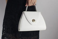 Genuine Leather handbag black white bag for women leather shopper bag
