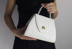 Genuine Leather handbag black white bag for women leather shopper bag