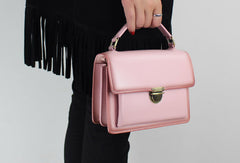Genuine Leather handbag shoulder bag black red for women leather crossbody bag - EverHandmade