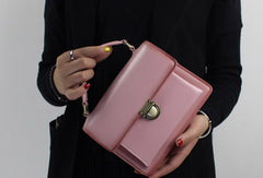 Genuine Leather handbag shoulder bag black red for women leather crossbody bag - EverHandmade