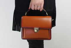 Genuine Leather handbag shoulder bag black red for women leather crossbody bag - EverHandmade