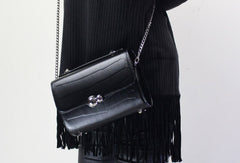 Genuine Leather fashion black shoulder bag for women leather crossbody bag