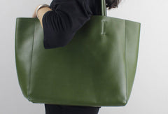 Genuine Leather handbag shoulder bag large tote for women leather shopper bag - EverHandmade