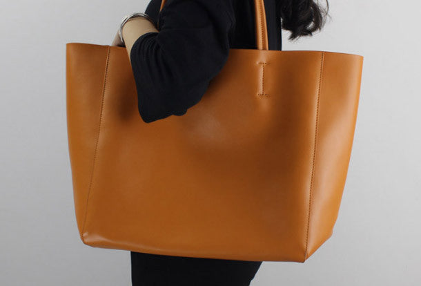 Genuine Leather handbag shoulder bag large tote for women leather shopper bag - EverHandmade