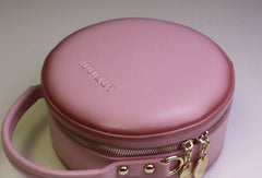 Genuine Leather round bag shoulder bag black for women leather crossbody bag - EverHandmade