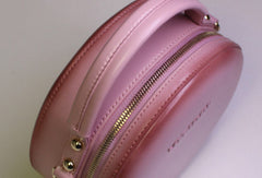 Genuine Leather round bag shoulder bag black for women leather crossbody bag - EverHandmade