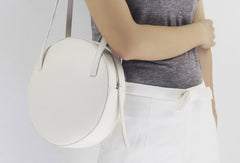 Genuine Leather round bag shoulder bag purse for women leather backpack - EverHandmade