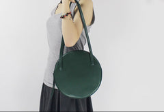 Genuine Leather round bag shoulder bag purse for women leather backpack - EverHandmade