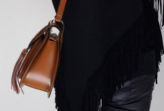 Genuine Leather handbag shoulder bag black red for women leather crossbody bag