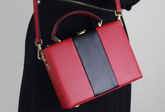 Genuine Leather Cube bag shoulder bag small suitcase for women leather crossbody bag - EverHandmade