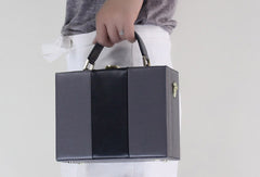 Genuine Leather Cube bag shoulder bag small suitcase for women leather crossbody bag - EverHandmade