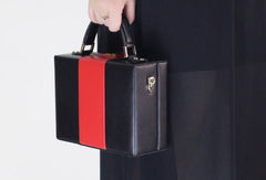 Genuine Leather Cube bag shoulder bag small suitcase for women leather crossbody bag - EverHandmade