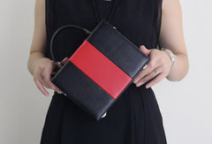 Genuine Leather Cube bag shoulder bag small suitcase for women leather crossbody bag - EverHandmade