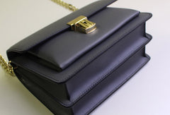 Genuine Leather handbag shoulder bag black red for women leather crossbody bag - EverHandmade