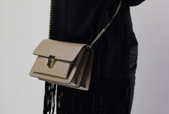 Genuine Leather handbag shoulder bag black red for women leather crossbody bag - EverHandmade