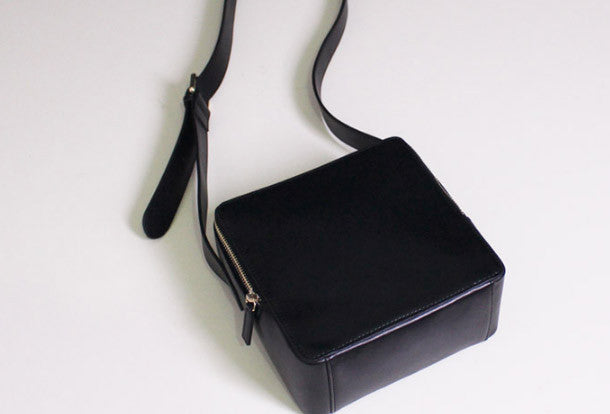 Leather womens Cube bag shoulder bag purse for women leather crossbody bag