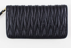Womens Long Leather Zip Wallet Clutch - EverHandmade