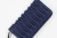 Womens Long Leather Zip Wallet Clutch - EverHandmade