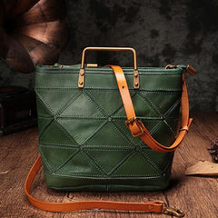 Small Green Womens Leather Tote Bags Small Tote Handbags Brown Shoulder Tote Purse for Ladies