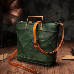 Small Green Womens Leather Tote Bags Small Tote Handbags Brown Shoulder Tote Purse for Ladies