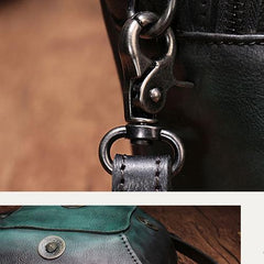 Vintage Brown Geometric Womens Leather Round Brown Handbag Box Shoulder Bag Purse for Ladies