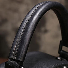 Vintage Brown Geometric Womens Leather Round Brown Handbag Box Shoulder Bag Purse for Ladies