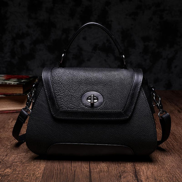 Red Geometric Vintage Womens Handbag Leather Brown Shoulder Handbag Purse for La DD83991101