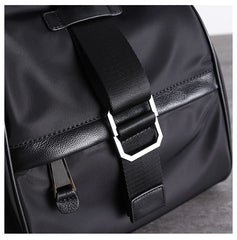 Girl Black Nylon Leather Satchel Rucksacks Womens School Backpack Purse Nylon Leather Travel Rucksack for Ladies