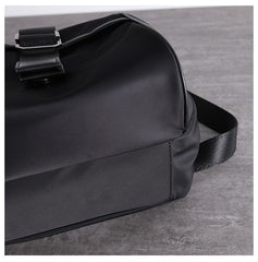 Girl Black Nylon Leather Satchel Rucksacks Womens School Backpack Purse Nylon Leather Travel Rucksack for Ladies