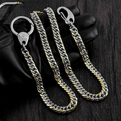 SOLID STAINLESS STEEL BIKER Silver Gold WALLET CHAIN LONG PANTS CHAIN jeans chain jean chain FOR MEN